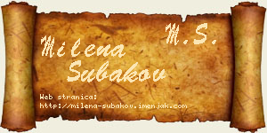 Milena Subakov vizit kartica